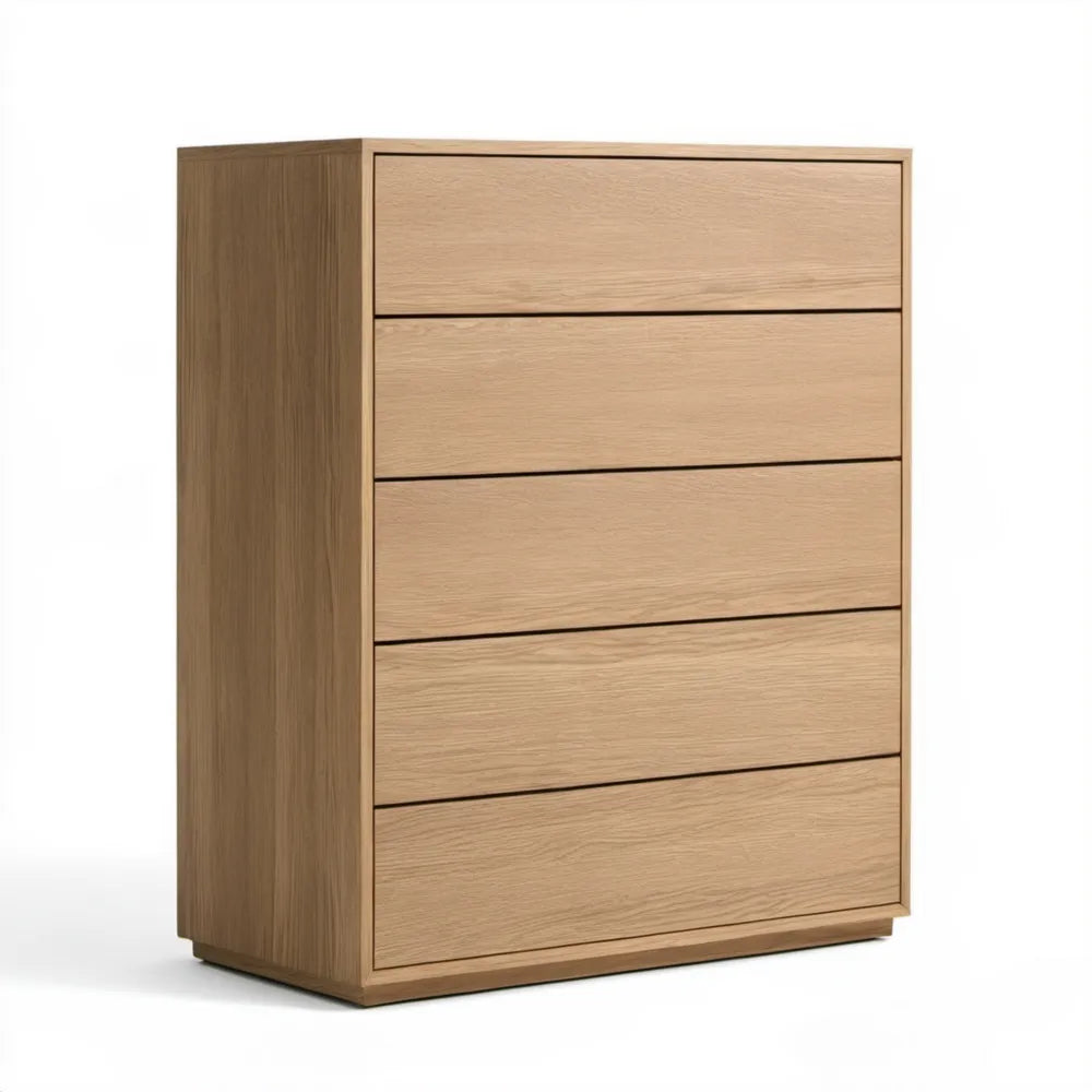 Komoda z 5 szufladami, MDF, dąb naturalny, 80 × 40 × 120 cm